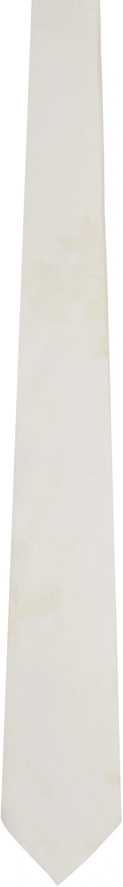 Our Legacy Off-white Embroidered Tie In Neutral