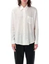 Our Legacy Off-white Coco Shirt With Point Collar And Mother Of Pearl Buttons In White