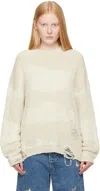 Our Legacy Popover Distressed Striped Cotton And Linen-blend Sweater