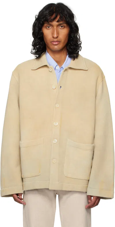 Our Legacy Off-white Shelter Cardigan In Attic Wash Fleece