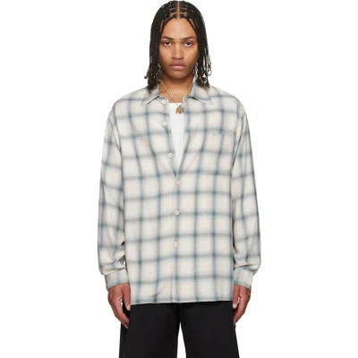 Our Legacy Off-white Drift Shirt In Blue