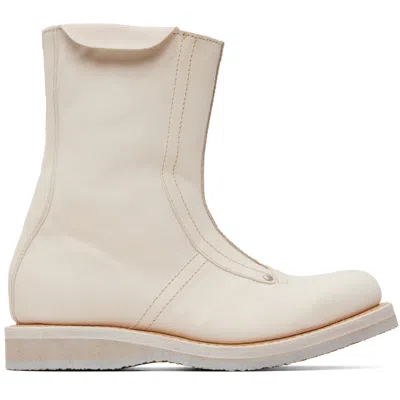 Our Legacy Off-white Moto Boots In Neutral