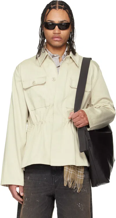 Our Legacy Off-white Unity Jacket In Green