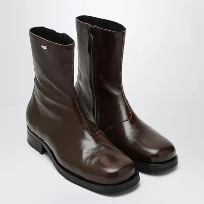 Our Legacy Olive Green Leather Camion Boots Men