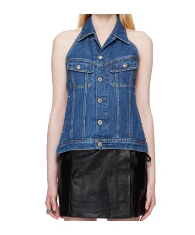 Our Legacy Open-back Denim Vest In Blue