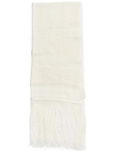Our Legacy Open-knit Fringed Scarf In Neutrals