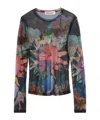 Our Legacy Super Slim Long Sleeve Printed Mesh Top In Multicolor