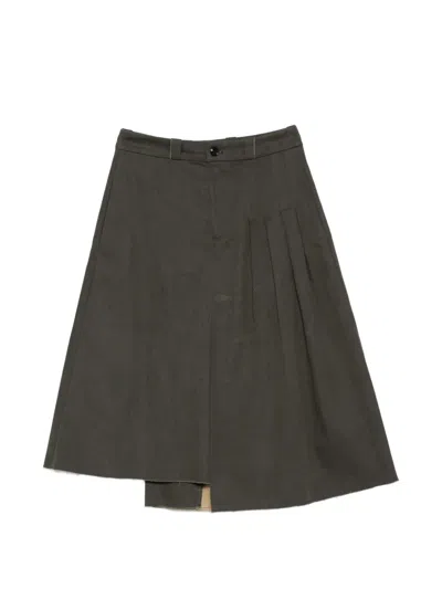 Our Legacy Origami Asymmetric-hem Midi Skirt In Black