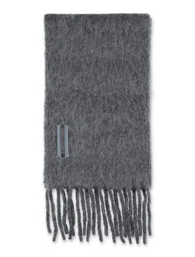 Our Legacy Alpaca Wool Scarf With Fringes In Gray