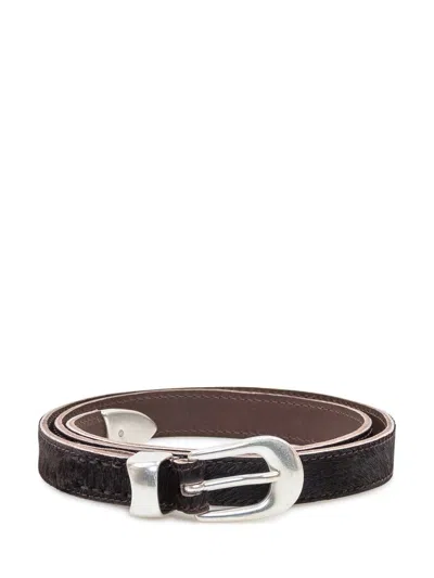 Our Legacy Black Leather Belt With Metal Buckle