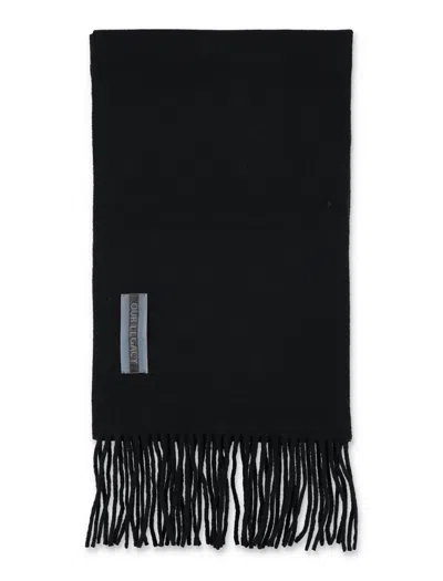 Our Legacy Black Wool Scarf With Fringes
