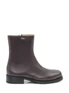 Our Legacy Dark Brown Leather Boots In Brown