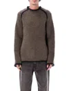 Our Legacy Rider Roundneck Shirt Steel Mohair In Brown