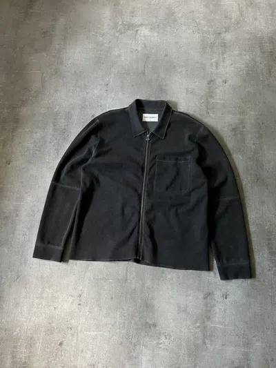 Pre-owned Our Legacy Overdyed Black Scuba Zip Up In Gray
