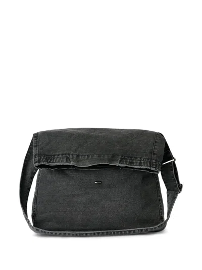 Our Legacy Oversized Denim Messenger Bag In Black