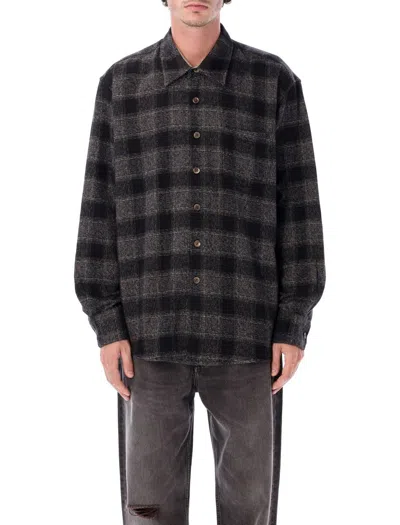 Our Legacy Oversized Oakland Check Cotton Shirt In Brown