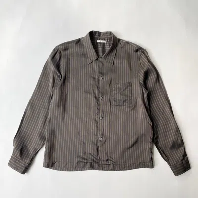 Pre-owned Our Legacy P.x. Brown Stripe Satin ‘evening Shirt'