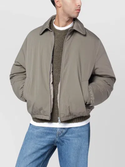 Our Legacy Padded Bomber Jacket With Collar And Pockets In Gray