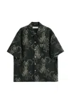 Our Legacy Mens Death Paisley Print Graphic-print Short-sleeve Cotton And Linen Shirt In Black