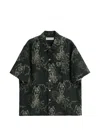 Our Legacy Mens Death Paisley Print Graphic-print Short-sleeve Cotton And Linen Shirt In Black