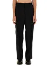 Our Legacy Borrowed Pleated Wool Straight-leg Trousers In Black