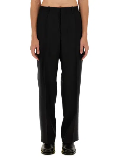 Our Legacy Straight-leg Black Wool Trousers With Tailored Fit