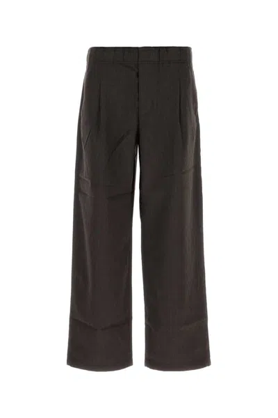 Our Legacy Dark Brown Wool Leisure Wide-leg Pant In Black