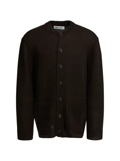 Our Legacy Knitted Sweater Featuring Practical Front Pockets In Brown