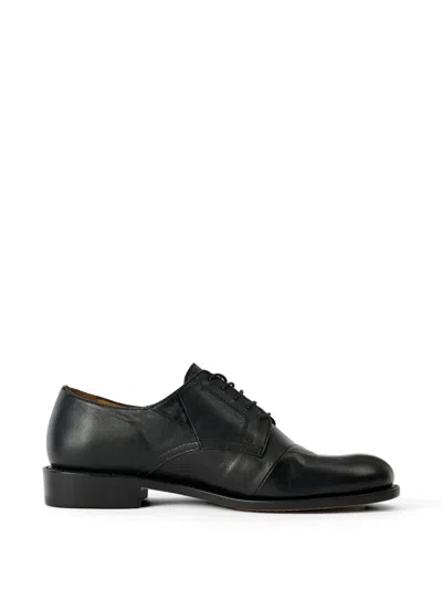 Our Legacy Patched Parade Lace-up Leather Shoes In Black