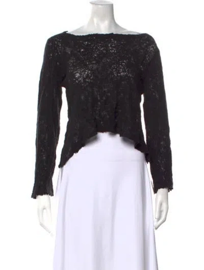 Pre-owned Our Legacy Patterned Off-the-shoulder Sweater In Black