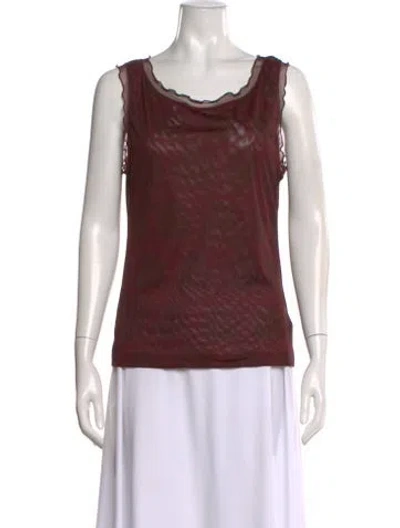 Pre-owned Our Legacy Patterned Scoop Neck Top In Brown