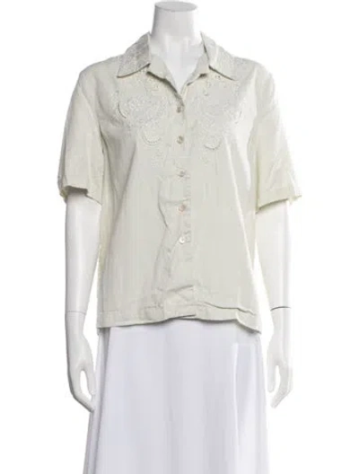 Pre-owned Our Legacy Patterned Short Sleeve Button-up Top In Neutral