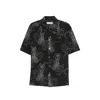 Our Legacy Mens Death Paisley Print Graphic-print Short-sleeve Cotton And Linen Shirt In Black