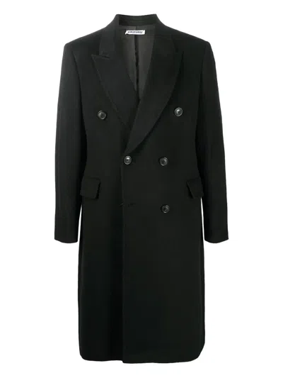 Our Legacy Peak Lapel Double-breasted Coat In Black