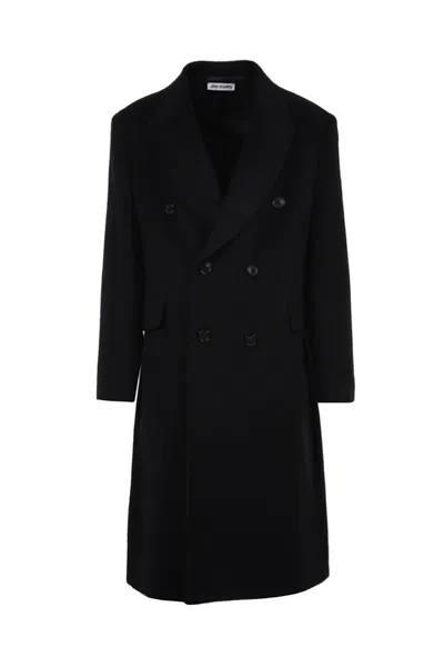 Our Legacy Peak-lapel Double-breasted Coat In Black