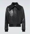 Our Legacy Bomber Jacket Leather Large Collar In Schwarz