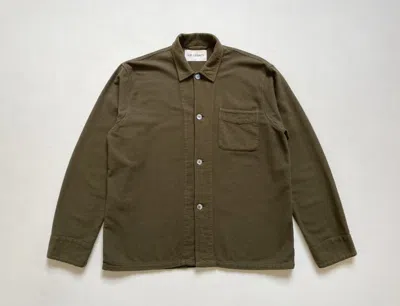 Pre-owned Our Legacy Pilled Olive Cotton Flannel Box Shirt In Green