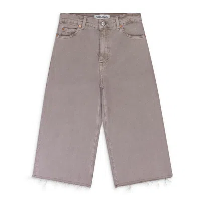 Our Legacy Pink Half Cut Cropped Jeans In Brown