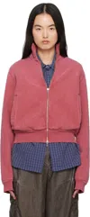 Our Legacy Pink Mob Sweater In Red Sun Fade Fleece