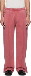 Our Legacy Pink Track Sweatpants In Red Sun Fade Hefty F
