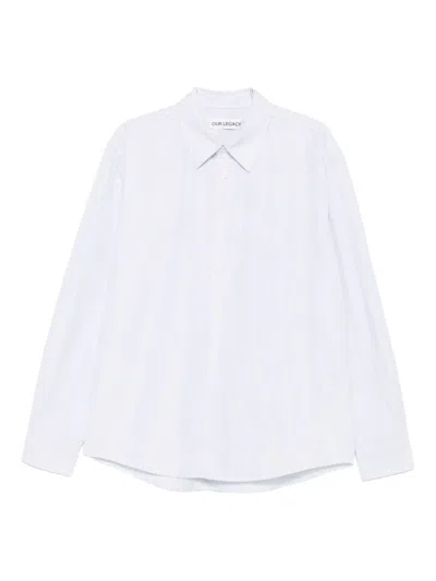 Our Legacy Pinstripe Cotton Shirt In Blue