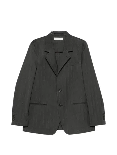 Our Legacy Pinstriped Herringbone Blazer In Gray
