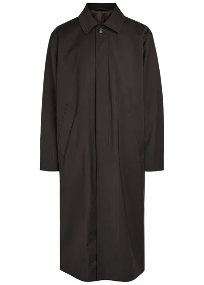 Our Legacy Pinstriped Woven Coat In Brown