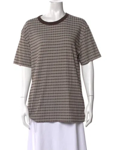Pre-owned Our Legacy Plaid Print Crew Neck T-shirt In Gray