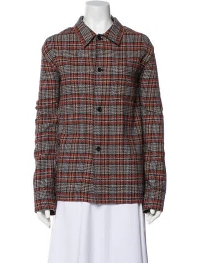 Pre-owned Our Legacy Plaid Print Jacket In Brown