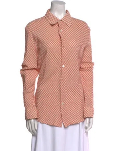 Pre-owned Our Legacy Plaid Print Long Sleeve Button-up Top In Neutral