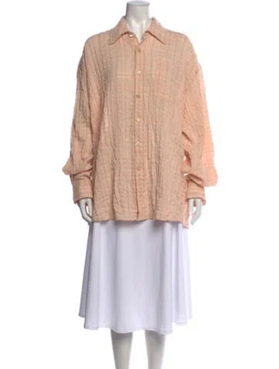 Pre-owned Our Legacy Plaid Print Long Sleeve Button-up Top In Pink