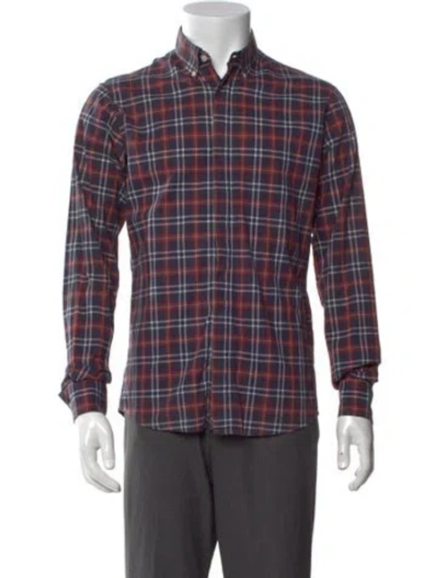 Pre-owned Our Legacy Plaid Print Long Sleeve Shirt In Blue