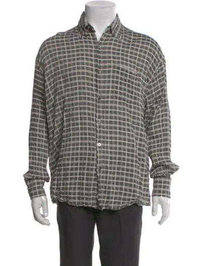 Pre-owned Our Legacy Plaid Print Long Sleeve Shirt In Gray