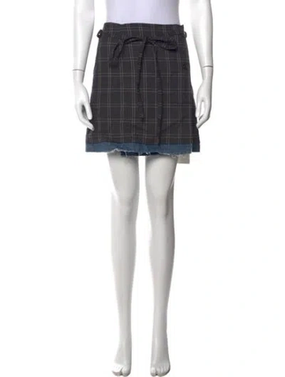 Pre-owned Our Legacy Plaid Print Mini Skirt In Brown/green/metallic